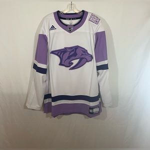Adidas Primegreen Nashville Predators Hockey Fights Cancer Jersey